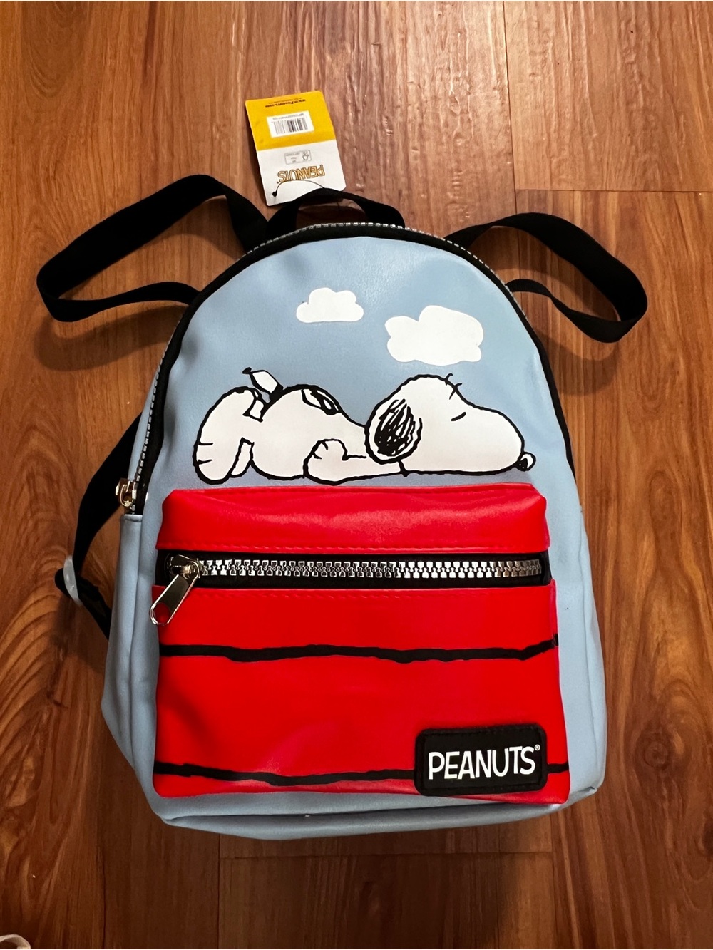 Peanuts Light Blue & Red Snoopy Mini Backpack